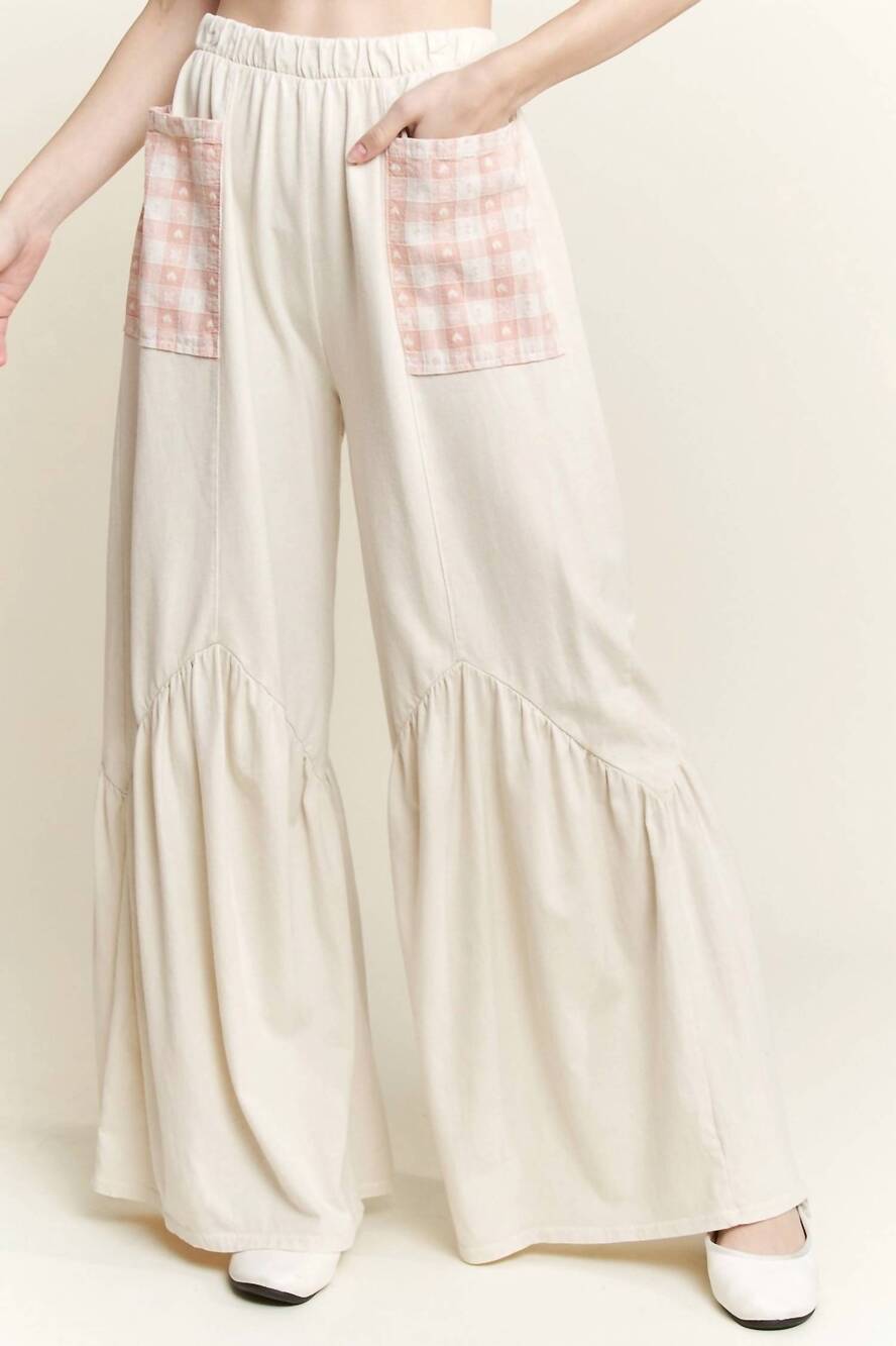 NEW J.HER heart boho pants in natural